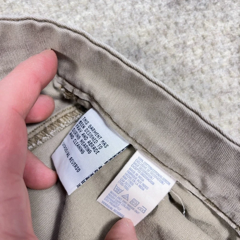 Vintage Y2K Tommy Hilfiger Denim Shorts Men 38 Tan Baggy Jorts Baggy Loose Skate - Picture 5 of 14